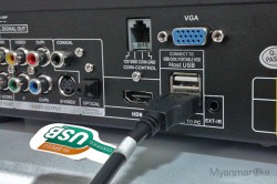 Plug USB cable to back of KTV machine